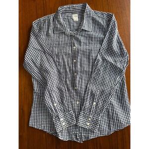 J.Crew The Perfect Shirt Women's Navy Gingham Button-Down - Size L